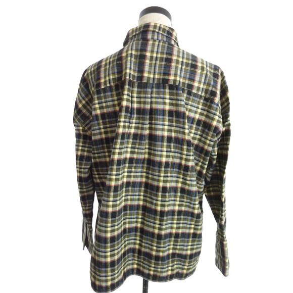 NWT Everlane Boxy Flannel Button Down Shirt M Dark Plaid Olive Black Green - Picture 3 of 10